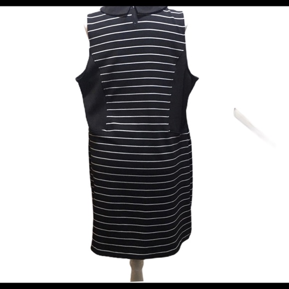 Elle Black White Striped Dress. - Picture 2 of 7